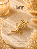 Broche doré lézard - Clarity Collection