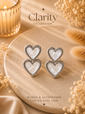 Boucles d’oreilles femme argentés coeur - Clarity Collection