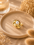 Bague dorée femme fleur perle - Clarity Collection