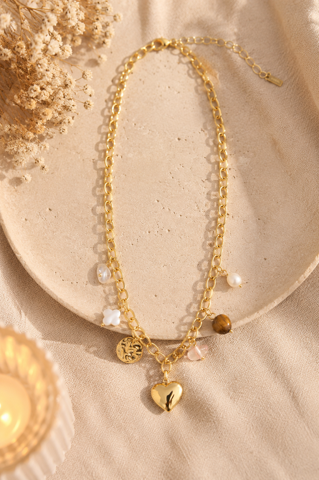 Collier breloques doré chic Clarity Collection