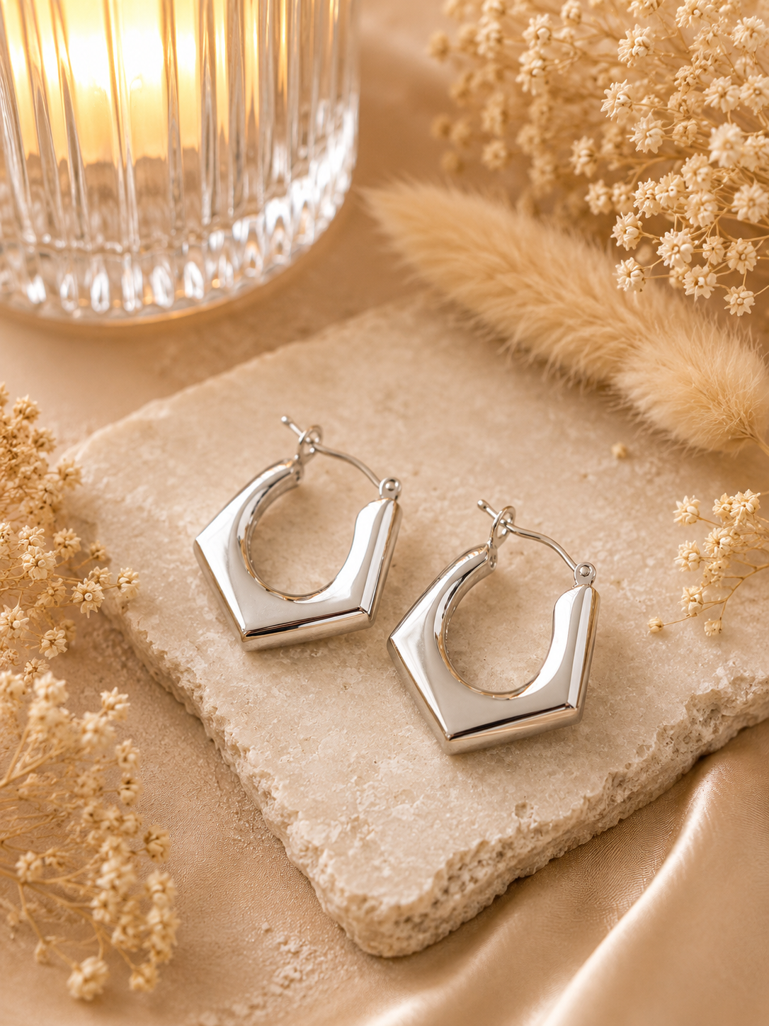 Boucles d’oreilles femme argentés- Clarity Collection