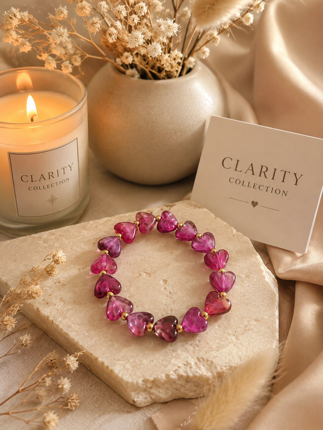 Bracelet femme coeur élastique - Clarity Collection
