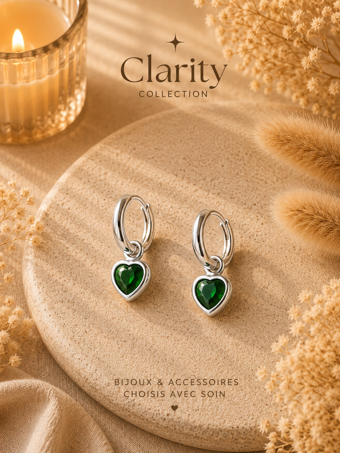 Boucles d’oreilles femme argentés - Clarity Collection