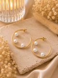 Boucles d’oreilles doré avec perle - Clarity Collection
