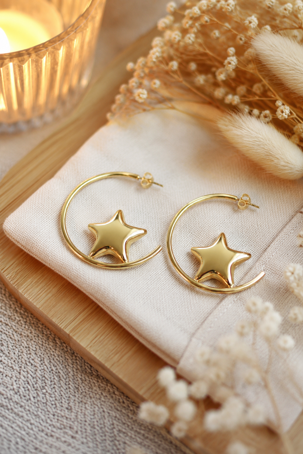 Boucles d’oreilles étoile doré- Clarity collection