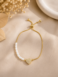 Bracelet coeur perle doré- Clarity Collection
