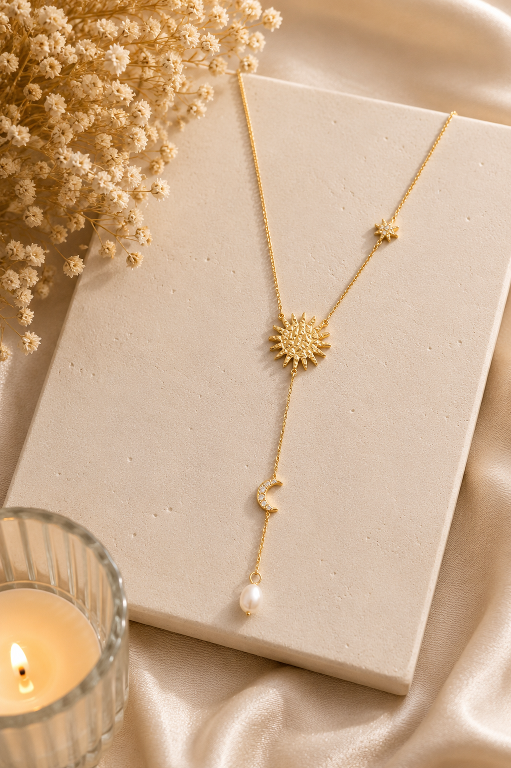 Collier forme y doré perle - Clarity Collection