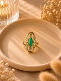 Bague dorée femme verte - Clarity Collection