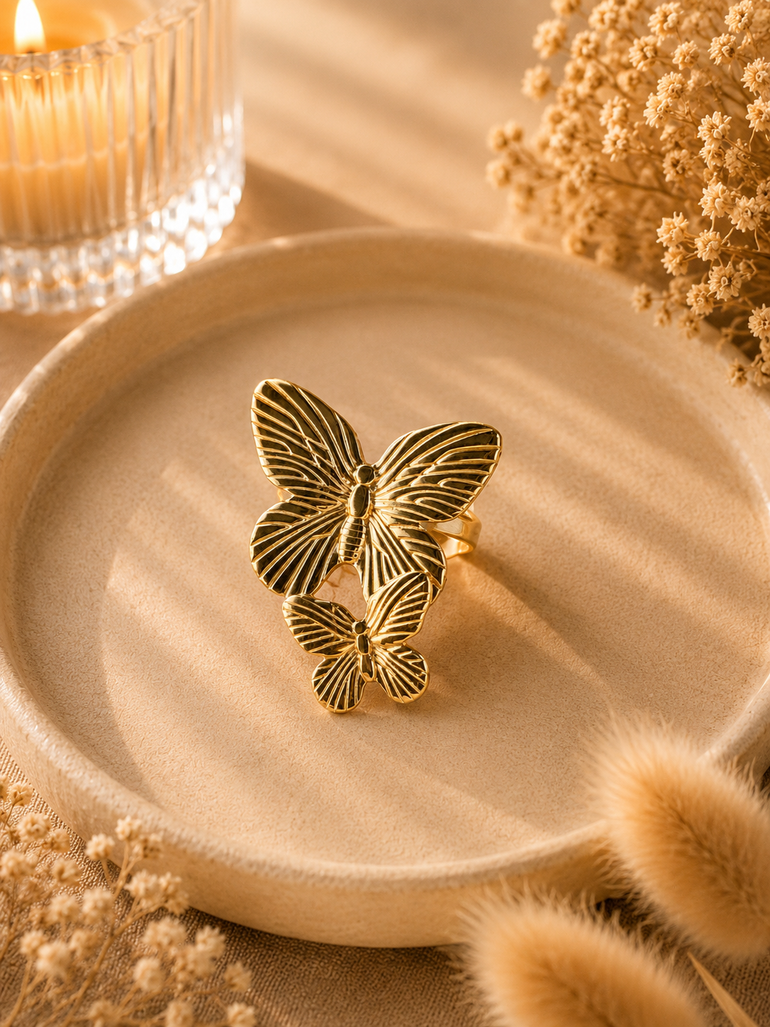 Bague dorée femme papillon - Clarity Collection