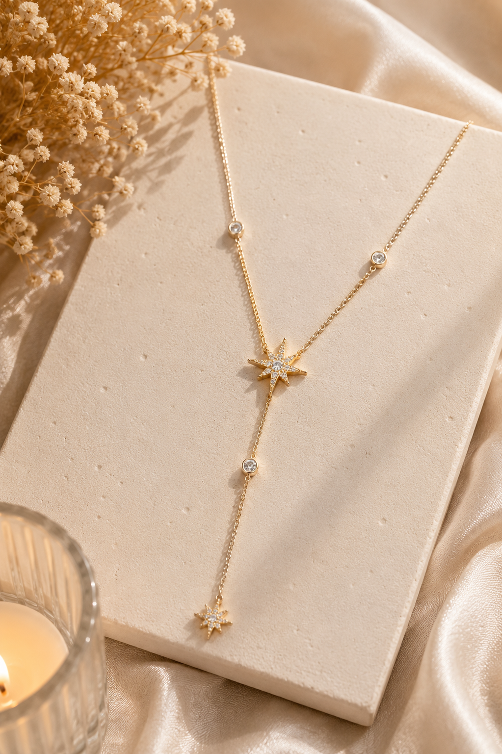 Collier en forme y doré étoile - Clarity Collection