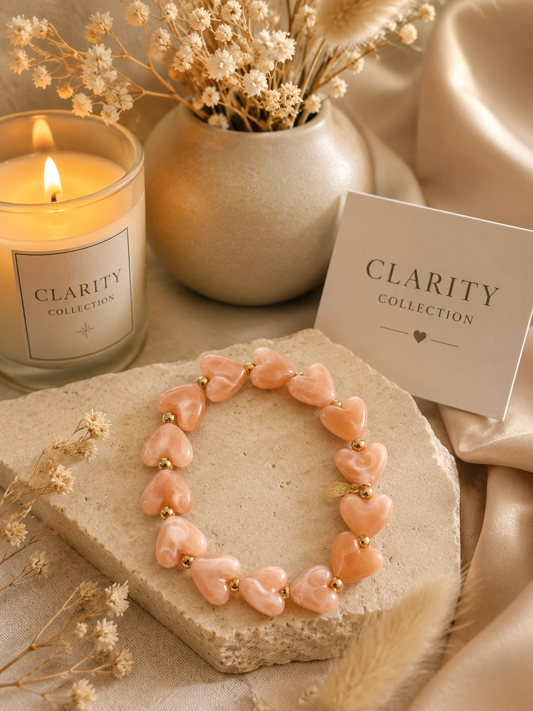 Bracelet femme coeur élastique - Clarity Collection