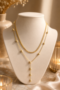 Collier double tendance doré - Clarity Collection